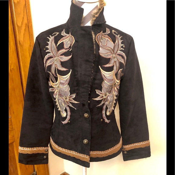 Boho festival faux suede fur blazer jacket - Picture 4 of 7